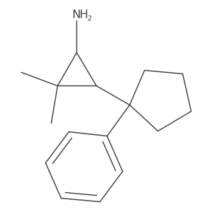rac-(1R,3S)-2,2-dimethyl-3-(1-phenylcyclopentyl)cyclopropan-1-amine结构式
