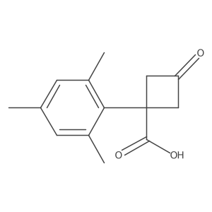 3-Oxo-1-(2,4,6-trimethylphenyl)cyclobutane-1-carboxylic acid Structure