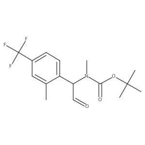 tert-butyl N-methyl-N-{1-[2-methyl-4-(trifluoromethyl)phenyl]-2-oxoethyl}carbamate结构式