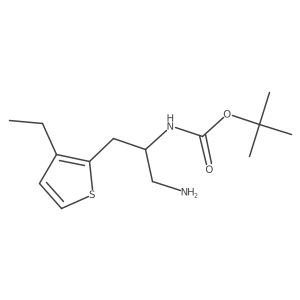 tert-butyl N-[1-amino-3-(3-ethylthiophen-2-yl)propan-2-yl]carbamate结构式