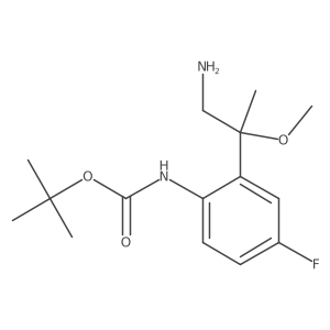 tert-butyl N-[2-(1-amino-2-methoxypropan-2-yl)-4-fluorophenyl]carbamate Structure