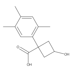 3-Hydroxy-1-(2,4,5-trimethylphenyl)cyclobutane-1-carboxylic acid Structure
