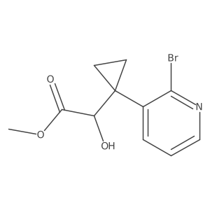 methyl 2-[1-(2-bromo-3-pyridyl)cyclopropyl]-2-hydroxy-acetate结构式