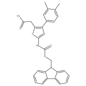 2-[4-(3,4-dimethylphenyl)-2-({[(9H-fluoren-9-yl)methoxy]carbonyl}amino)-1,3-thiazol-5-yl]acetic acid Structure