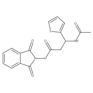 1,3-dioxo-2,3-dihydro-1H-isoindol-2-yl 3-acetamido-3-(thiophen-2-yl)propanoate结构式