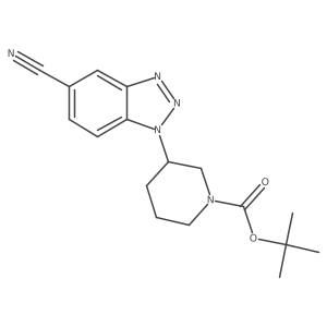 tert-butyl 3-(5-cyano-1H-1,2,3-benzotriazol-1-yl)piperidine-1-carboxylate Structure