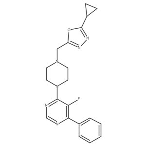 4-{4-[(5-Cyclopropyl-1,3,4-oxadiazol-2-yl)methyl]piperazin-1-yl}-5-fluoro-6-phenylpyrimidine Structure