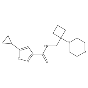 5-Cyclopropyl-N-[(1-morpholin-4-ylcyclobutyl)methyl]-1,2-oxazole-3-carboxamide结构式