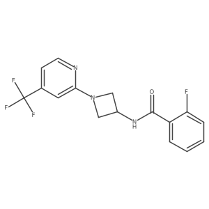 2-fluoro-N-{1-[4-(trifluoromethyl)pyridin-2-yl]azetidin-3-yl}benzamide结构式