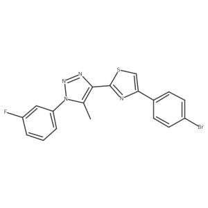 4-[4-(4-bromophenyl)-1,3-thiazol-2-yl]-1-(3-fluorophenyl)-5-methyl-1H-1,2,3-triazole Structure
