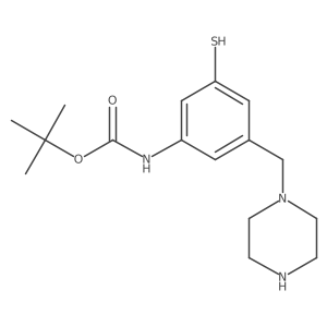 tert-butyl N-{3-[(piperazin-1-yl)methyl]-5-sulfanylphenyl}carbamate结构式