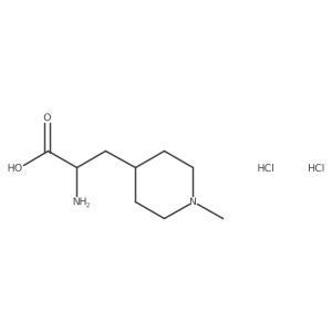 2-Amino-3-(1-methylpiperidin-4-yl)propanoic acid;dihydrochloride结构式