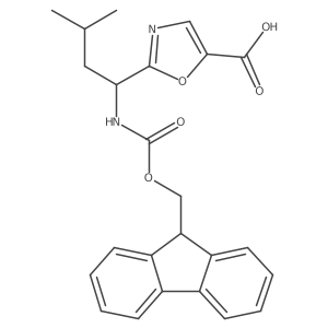 2-[(1S)-1-({[(9H-fluoren-9-yl)methoxy]carbonyl}amino)-3-methylbutyl]-1,3-oxazole-5-carboxylic acid结构式