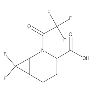 (3R)-7,7-difluoro-2-(2,2,2-trifluoroacetyl)-2-azabicyclo[4.1.0]heptane-3-carboxylic acid Structure