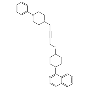 1-(Pyridin-2-yl)-4-{4-[(1-{pyrido[3,4-d]pyrimidin-4-yl}piperidin-4-yl)oxy]but-2-yn-1-yl}piperazine结构式