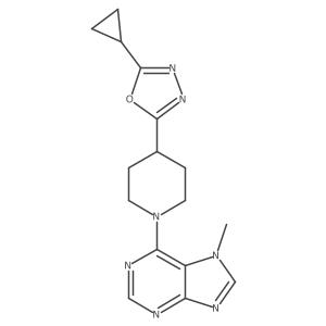6-[4-(5-cyclopropyl-1,3,4-oxadiazol-2-yl)piperidin-1-yl]-7-methyl-7H-purine结构式