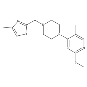 5-Methyl-4-{4-[(3-methyl-1,2,4-oxadiazol-5-yl)methyl]piperazin-1-yl}-2-(methylsulfanyl)pyrimidine Structure