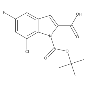 1-(tert-butoxycarbonyl)-7-chloro-5-fluoro-1H-indole-2-carboxylic acid Structure