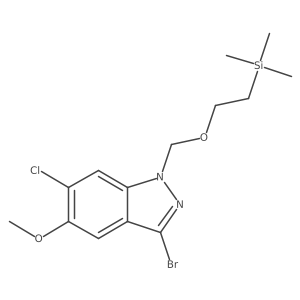 3-Bromo-6-chloro-5-methoxy-1-((2-(trimethylsilyl)ethoxy)methyl)-1H-indazole结构式