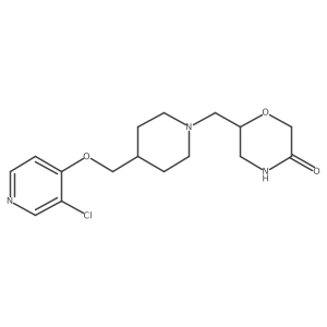 6-[(4-{[(3-Chloropyridin-4-yl)oxy]methyl}piperidin-1-yl)methyl]morpholin-3-one Structure