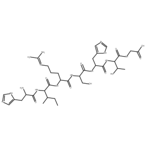 L-Histidyl-L-isoleucyl-N~5~-(diaminomethylidene)-L-ornithyl-L-seryl-L-histidyl-L-threonylglycine Structure
