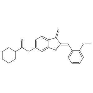 (2Z)-2-(2-methoxybenzylidene)-3-oxo-2,3-dihydro-1-benzofuran-6-yl cyclohexanecarboxylate Structure