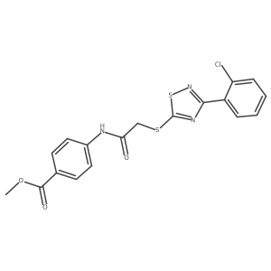 Methyl 4-(2-((3-(2-chlorophenyl)-1,2,4-thiadiazol-5-yl)thio)acetamido)benzoate Structure