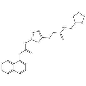 2-(naphthalen-1-yl)-N-(5-((2-oxo-2-(((tetrahydrofuran-2-yl)methyl)amino)ethyl)thio)-1,3,4-thiadiazol-2-yl)acetamide Structure