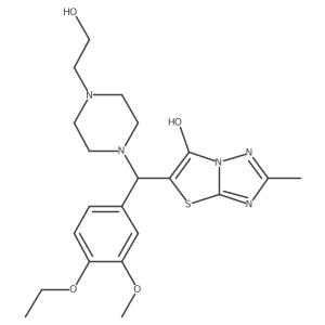 5-((4-Ethoxy-3-methoxyphenyl)(4-(2-hydroxyethyl)piperazin-1-yl)methyl)-2-methylthiazolo[3,2-b][1,2,4]triazol-6-ol Structure