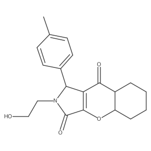 2-(2-hydroxyethyl)-1-(4-methylphenyl)-4a,5,6,7,8,8a-hexahydro-1H-chromeno[2,3-c]pyrrole-3,9-dione Structure