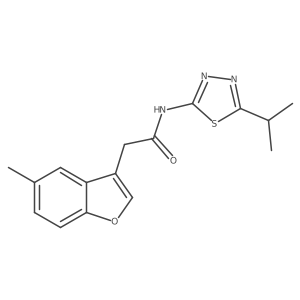 2-(5-methyl-1-benzofuran-3-yl)-N-[5-(propan-2-yl)-1,3,4-thiadiazol-2-yl]acetamide Structure