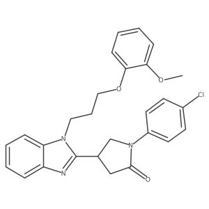 1-(4-chlorophenyl)-4-{1-[3-(2-methoxyphenoxy)propyl]-1H-benzimidazol-2-yl}pyrrolidin-2-one Structure