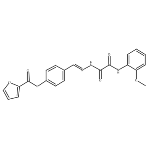 4-[[2-[2-[(2-Methoxyphenyl)amino]-2-oxoacetyl]hydrazinylidene]methyl]phenyl 2-furancarboxylate结构式