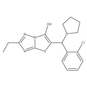 5-((2-Chlorophenyl)(pyrrolidin-1-yl)methyl)-2-ethylthiazolo[3,2-b][1,2,4]triazol-6-ol Structure