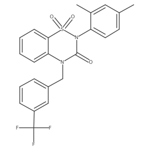 2-(2,4-dimethylphenyl)-4-(3-(trifluoromethyl)benzyl)-2H-benzo[e][1,2,4]thiadiazin-3(4H)-one 1,1-dioxide Structure