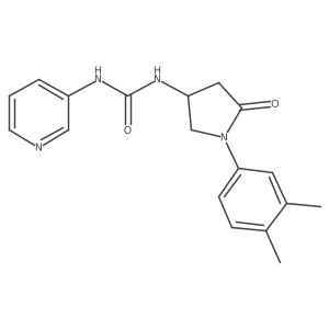 1-(1-(3,4-Dimethylphenyl)-5-oxopyrrolidin-3-yl)-3-(pyridin-3-yl)urea结构式