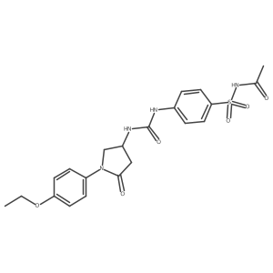 N-((4-(3-(1-(4-ethoxyphenyl)-5-oxopyrrolidin-3-yl)ureido)phenyl)sulfonyl)acetamide结构式