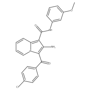 2-amino-3-(4-chlorobenzoyl)-N-(3-methoxyphenyl)indolizine-1-carboxamide Structure