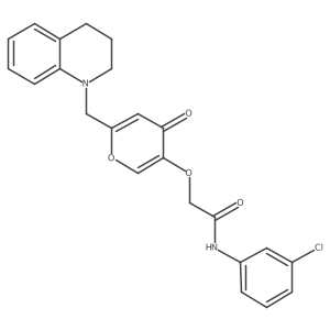 N-(3-chlorophenyl)-2-({4-oxo-6-[(1,2,3,4-tetrahydroquinolin-1-yl)methyl]-4H-pyran-3-yl}oxy)acetamide结构式