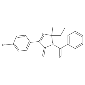 1-benzoyl-4-(4-bromophenyl)-2-ethyl-2-methyl-2,5-dihydro-1H-imidazole-5-thione结构式