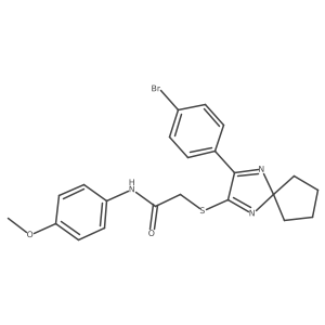 2-{[3-(4-Bromophenyl)-1,4-diazaspiro[4.4]nona-1,3-dien-2-YL]sulfanyl}-N-(4-methoxyphenyl)acetamide Structure