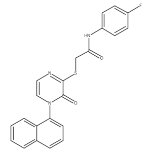 N-(4-fluorophenyl)-2-((4-(naphthalen-1-yl)-3-oxo-3,4-dihydropyrazin-2-yl)thio)acetamide Structure