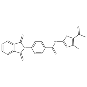 N-(5-acetyl-4-methylthiazol-2-yl)-4-(1,3-dioxoisoindolin-2-yl)benzamide结构式