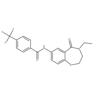 N-(4-ethyl-5-oxo-2,3,4,5-tetrahydrobenzo[f][1,4]oxazepin-7-yl)-4-(trifluoromethyl)benzamide Structure