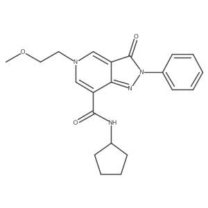 N-cyclopentyl-5-(2-methoxyethyl)-3-oxo-2-phenyl-3,5-dihydro-2H-pyrazolo[4,3-c]pyridine-7-carboxamide结构式