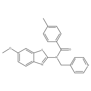 N-(6-methoxybenzo[d]thiazol-2-yl)-4-methyl-N-(pyridin-4-ylmethyl)benzamide Structure