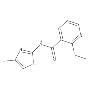 N-(4-methyl-1,3-thiazol-2-yl)-2-(methylsulfanyl)pyridine-3-carboxamide结构式