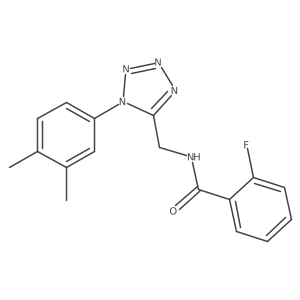 N-((1-(3,4-dimethylphenyl)-1H-tetrazol-5-yl)methyl)-2-fluorobenzamide结构式