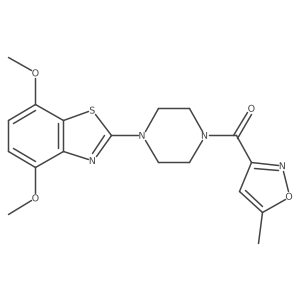 (4-(4,7-Dimethoxybenzo[d]thiazol-2-yl)piperazin-1-yl)(5-methylisoxazol-3-yl)methanone结构式