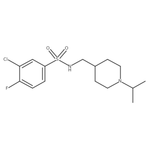 3-chloro-4-fluoro-N-((1-isopropylpiperidin-4-yl)methyl)benzenesulfonamide Structure